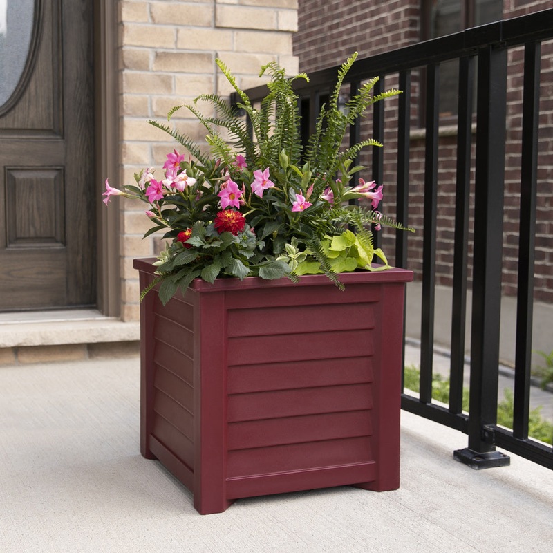 Lakeland 20 Square Planter – Cranberry Red