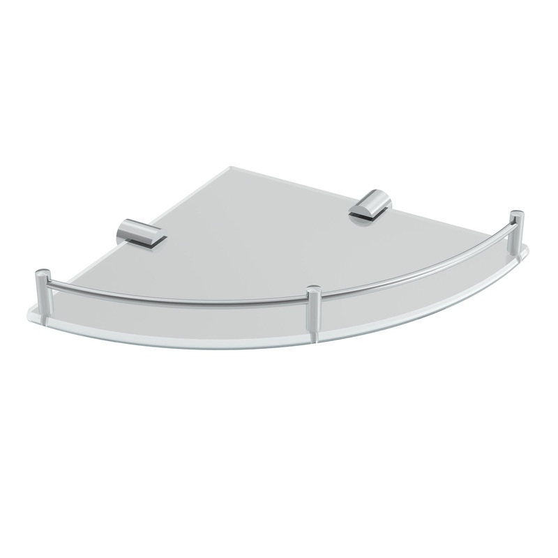 Glass Corner Shelf|***SELECT OPTION***|Chrome|Brushed Nickel|Matte Black