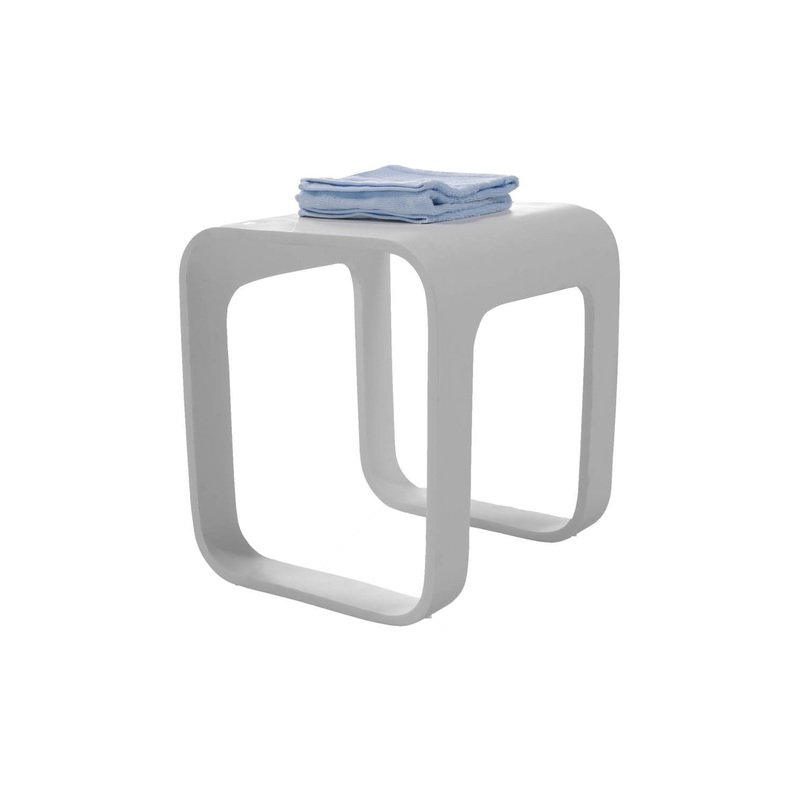 Shower Stool  Gloss White|Gloss White